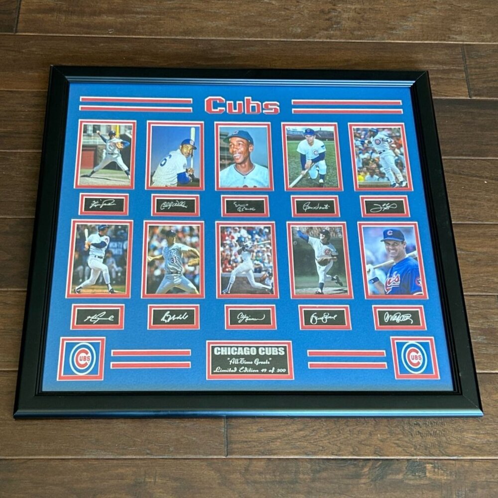 Chicago Cubs Limited Edition Framed Photo and autograph Collage 49 of 300 Framed